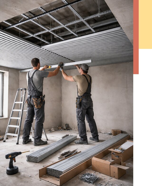 Монтаж реечного потолка в Туймазах от 4586 руб. под ключ | ОТДЕЛОЧНИК-Тмз