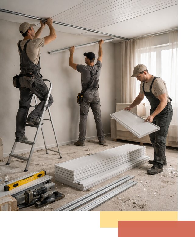 Монтаж потолка из ПВХ панелей в Туймазах оперативно и качественно