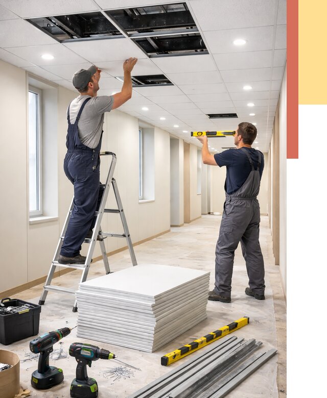 Ремонт потолка Армстронг в Туймазах от 4586 руб. — быстро и недорого | ОТДЕЛОЧНИК-Тмз