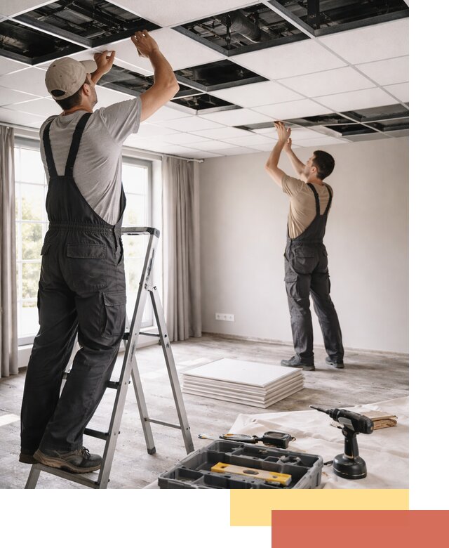 Замена плит подвесного потолка в Туймазах быстро и качественно