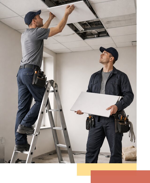 Обслуживание подвесного потолка в Туймазах — ремонт и чистка