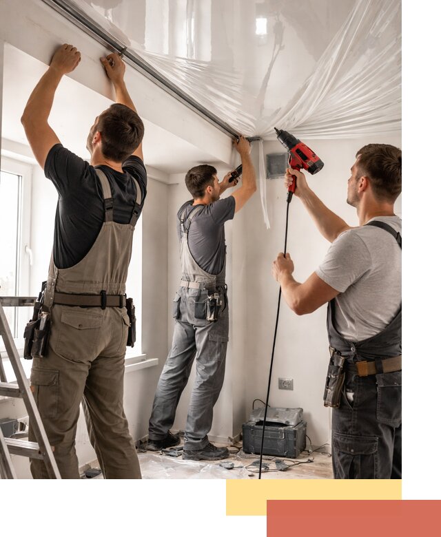 Монтаж глянцевого натяжного потолка в Туймазах быстро и качественно