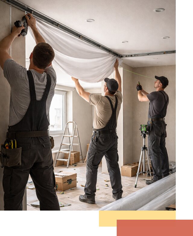 Монтаж парящего натяжного потолка под ключ в Туймазах