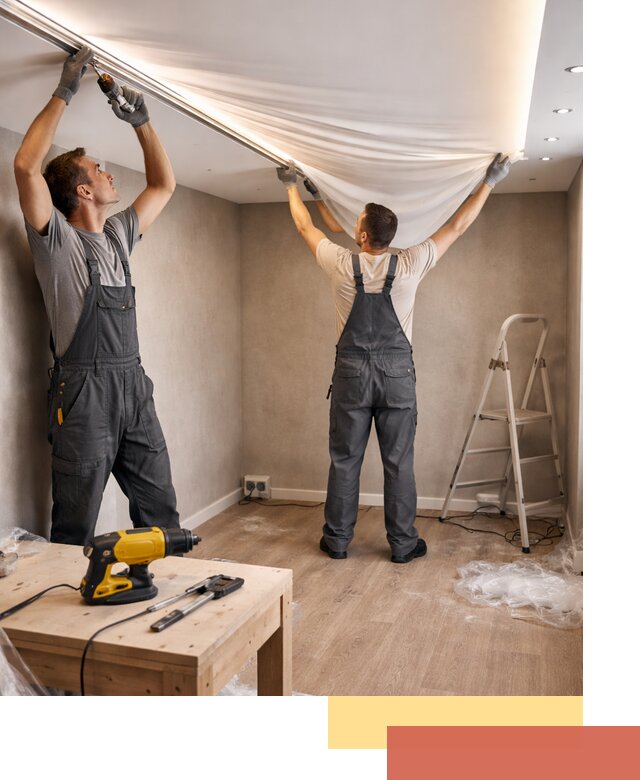 Монтаж натяжного потолка с подсветкой в Туймазах цена и сроки