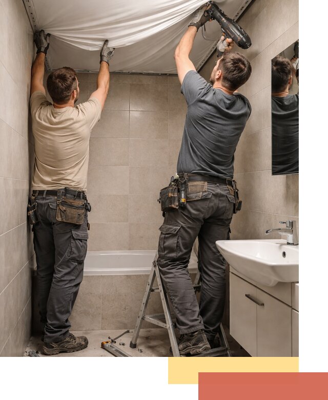 Монтаж натяжного потолка в ванной в Туймазах быстро и качественно