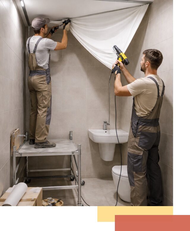 Монтаж натяжного потолка в санузле в Туймазах