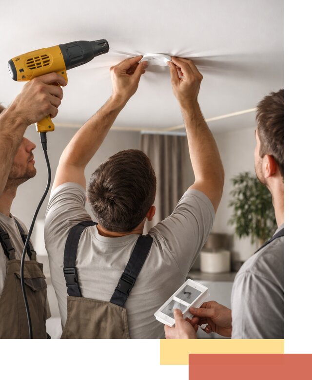 Ремонт прокола полотна натяжного потолка в Туймазах