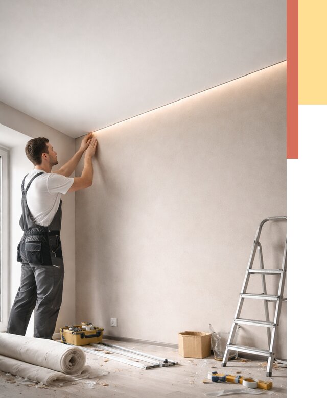 Теневые натяжные потолки в Туймазах от 8356 руб. под ключ | ОТДЕЛОЧНИК-Тмз