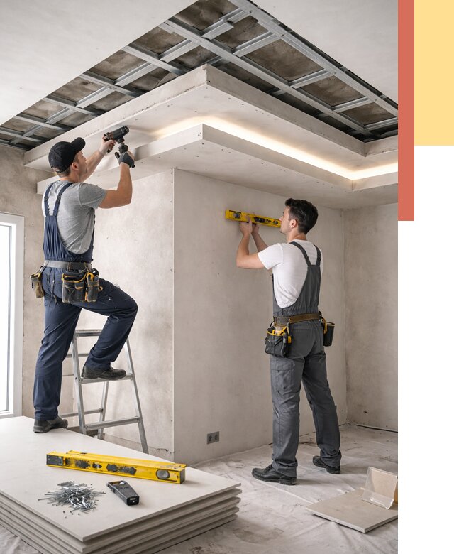 Двухуровневый потолок из гипсокартона в Туймазах от 1478 руб. под ключ | ОТДЕЛОЧНИК-Тмз