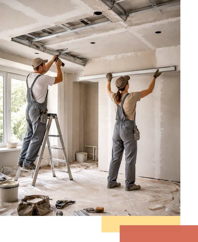 Монтаж многоуровневого потолка из гипсокартона в Туймазах