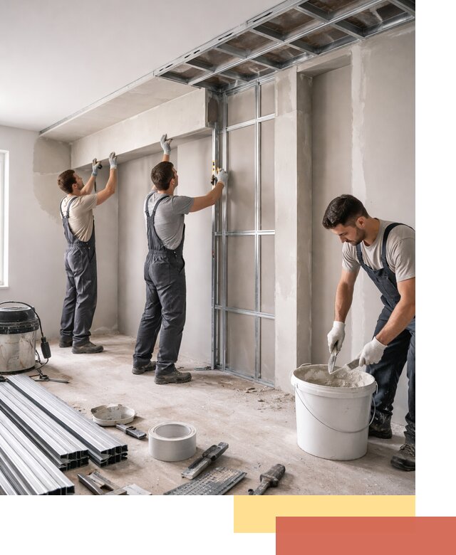 Монтаж потолка из гипсокартона с нишей в Туймазах