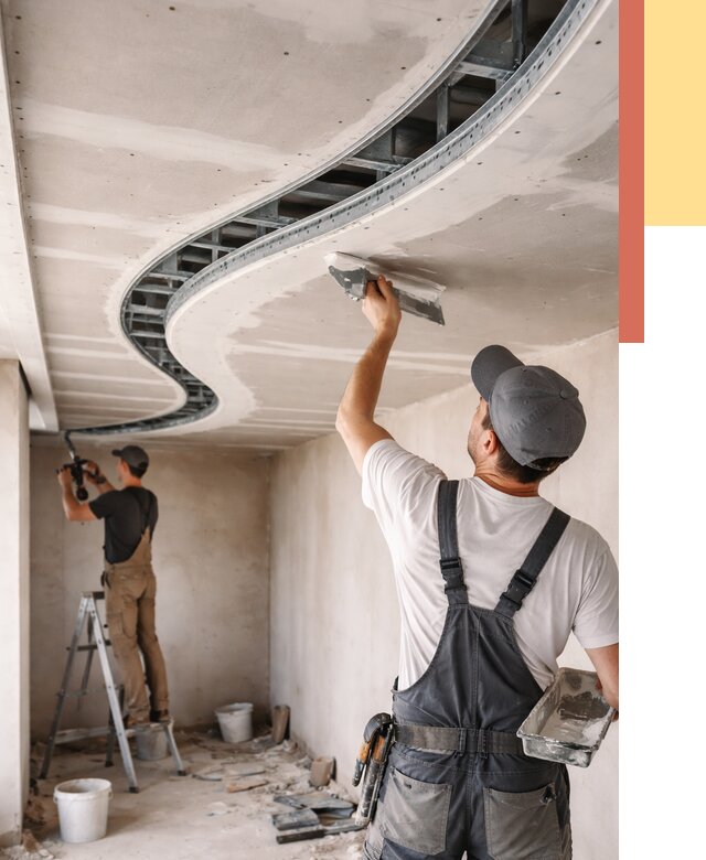 Криволинейный потолок из гипсокартона в Туймазах от 2140 руб./м2 | ОТДЕЛОЧНИК-Тмз