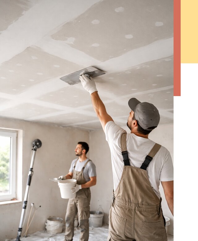 Шпаклевка потолка из гипсокартона в Туймазах от 3261 руб./м2 — услуги под ключ | ОТДЕЛОЧНИК-Тмз