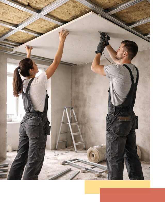 Звукоизоляция потолка из ГКЛ в Туймазах профессионально и надежно