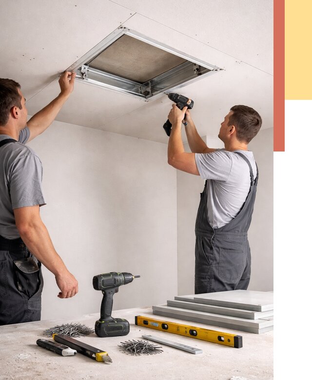 Установка люка в потолок ГКЛ в Туймазах от 2548 руб. под ключ | ОТДЕЛОЧНИК-Тмз