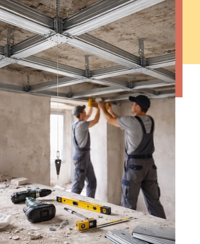 Монтаж каркаса потолка из профиля в Туймазах от 4586 руб. — услуги ОТДЕЛОЧНИК-Тмз