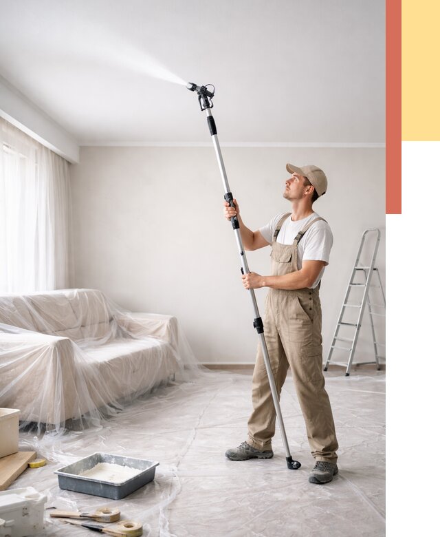 Покраска потолка краскопультом в Туймазах от 4586 руб. быстро и недорого | ОТДЕЛОЧНИК-Тмз