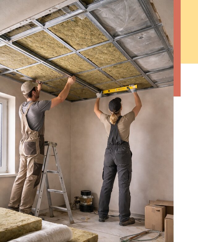 Шумоизоляция потолка в Туймазах от 1274 руб. под ключ — услуги ОТДЕЛОЧНИК-Тмз